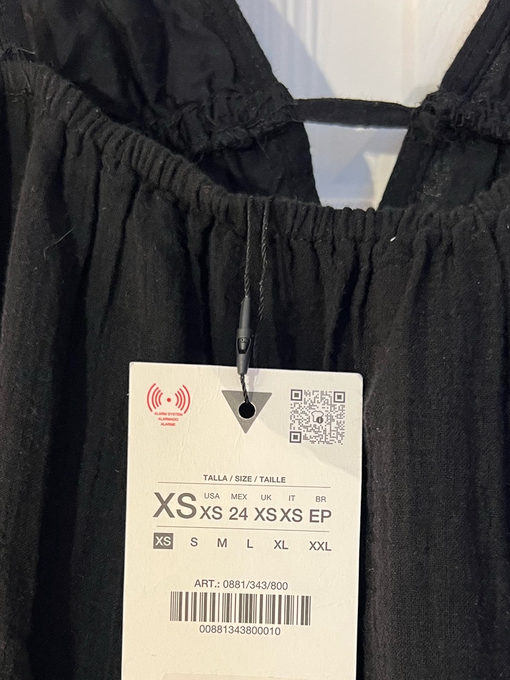 ZARA Gauzy Cotton Maxi Dress w Spaghetti Straps. Black. XS NWT - Picture 14 of 14